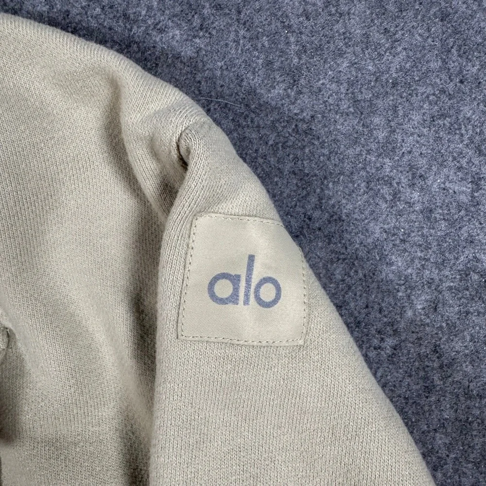 Alo Yoga Shacket Womens Large Beige Renown Cropped French Terry Button Jacket